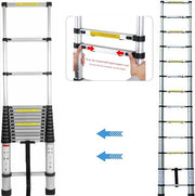Aluminium Telescopische Ladder Velar - 3,8m - Opvouwbare Draagbare Loft-Verlengladder - Max. Belastbaarheid 150 kg/330 lb - EN131 Lichtgewicht