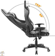 Bolt Edge Luxe Gamestoel - Zwart met wit - Verstelbare Gaming Chair - Ergonomisch