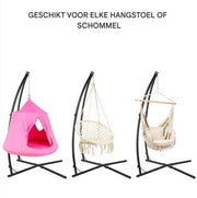 Metalen Hangstoel Hangmat C-Standaard - Egg hangstoel Chair - Schommel - Voor Buiten, Terras en Balkon - Schommelstandaard voor Veranda en Stoel - 150 kg Capaciteit - 360° Rotatie