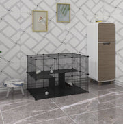 Dierenren - XXL Deluxe Verstelbaar - Voor Binnen - Puppyren voor Kleine Dieren en Kittens - Zwart - 38 Panelen - 70x70x105cm