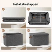 Opbergdozen Set van 3- Voor Kleding, Dekbed of Speelgoed - Opvouwbare Stoffen Opbergmand met Handvat en Deksel - 20L (3pcs)