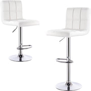 Barkruk Berlie - Met hoge rugleuning - Barstoelen ergonomisch - Zithoogte 60 - 82cm - Wit - Set van 1 - Keuken en bar