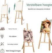 Schilder statief - A frame - Studio-ezel - Opvouwbaar Grenenhout - Verstelbare Display - Kunstenaar Kunstambacht - Tentoonstelling Bruiloft