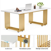 Bureau Ceylix - Modern 180 x 79 x 78 cm - Stijlvol Computerbureau Marmerlook - Voor Thuis en Werk