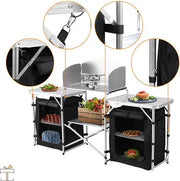 Happyment Campingkeuken deluxe - buitenkeuken inklapbaar - opvouwbaar - 2 in 1