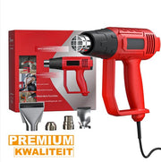 Warmtepistool Deluxe - 2000W Professionele Dubbele Temperatuurinstellingen 60℃-600℃ - Snelle Heteluchtpistoolset met 4 Nozzles