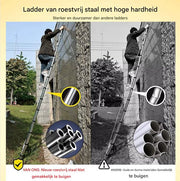 Telescopische Ladder Deluxe - 250CM - Roestvrijstalen Vouwladder - Draagbare Uitschuifbare Loft Ladder - Max. Belasting 150kg/330lb - EN131