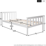 Eenpersoonsbed Tavien 90 x 200 cm - Voor Kinderen - Met lattenbodem - Zonder matras - Kinderbed