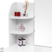 Bolt Edge Kaptafel - Wit - Inclusief Spiegel en Krukje - Make-up Tafel voor Meisjes