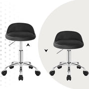 Luxe werkkruk - Op wielen - Donkergrijs - Zadelkruk - Kapperskruk - Tabouret draaikruk - Zonder rugleuning - Ergonomisch - Velvet
