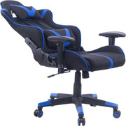 Happyment Gamestoel Sheffield - Kunstleer - Met rugleuning en armleuning - In hoogte verstelbaar - Ergonomisch - Blauw/zwart