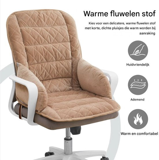 Kussen Tavien - Bureaustoel kussen - Rugkussen - Ergonomisch - Universeel - Bruin