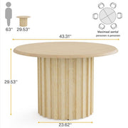 Eettafel Opula - Ronde - 110cm - Voor 4 personen - Voor Keuken of eetkamer - Naturel
