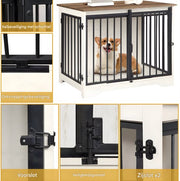 Hondenbench - Hondenkrat - Hondenkennel - Hondenhok - 81 cm - Voor Binnen - Wit/bruin