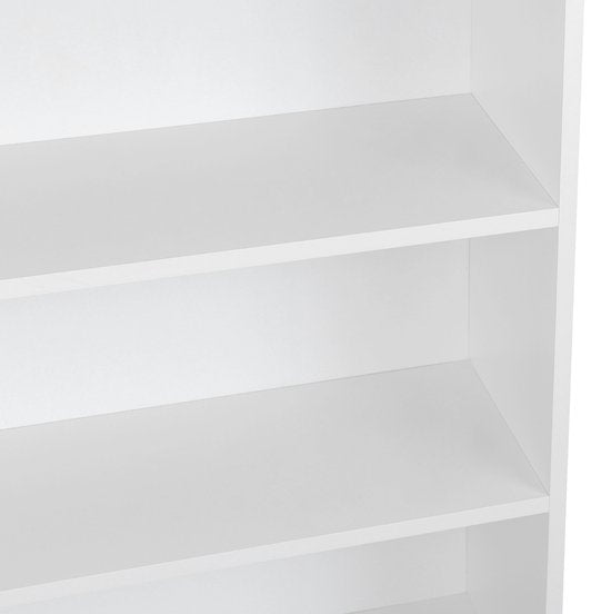 Happyment Boekenkast industrieel - 4 lagen - Op poten - Wit - Boekenrek - Woonkamer, slaapkamer en kinderkamer - Hout - 60 x 24x 144 cm