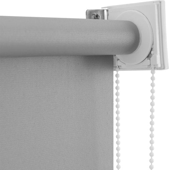 Happyment Modern Rolgordijn Grijs - 100x240cm - Rolgordijnen verduisterend - Luxaflex - Waterafstotend - Isolerend - Zonder of met boren grijs