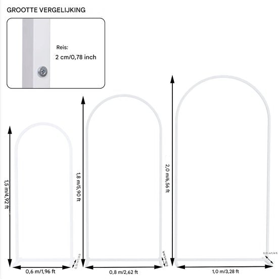 Valora Bruiloft decoratie - Rozenboog - 240CM - Versiering - Backdrop frame - Multifunctioneel voor ceremonies en feesten