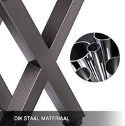 Tafelpoten - Metaal- 2 Stuks X-vormige Kruispoten - Industriële Eettafelpoten - 1000kg Belasting