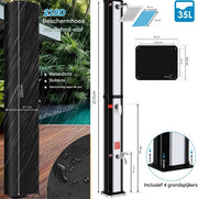 Solar buitendouche - 40L - Geen stroom - Tuindouche - Voor Tuin, strand en zwembad - Waterdicht
