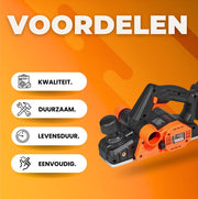 Accu schaafmachine - 20V 800W Handschaaf - 16000 tpm - Breedteschaaf met Stofafvoer