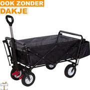 Bolderkar - Opvouwbaar - Zwart - Camping of strand - 80kg draagkracht