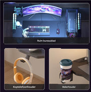 Gaming bureau Nevio - Met LED verlichting - 140cm desk - Metalen poten