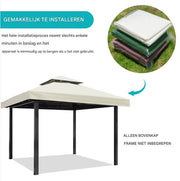 Partytent dak Valora groen - 3x3m doek - Tentdoek - Vervangend dak voor tent - Paviljoen - Waterdicht