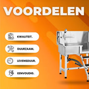 Professionele Hondenverzorgingskuip - Honenbad- RVS - Dierenbad - Max. 100kg Hondenwassysteem
