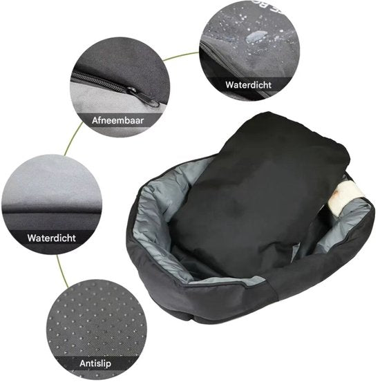 Hondenbed Mumba - Hondenbank - Hondensofa op poten - Hondenmand - Hondenzetel - Comfort en zacht - Afneembaar kussen - 90cm