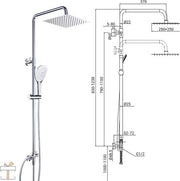Happyment Douche - 3 standen - Regendouche & handdouche - Waterval - Massage straal - Doucheset met thermostaatkraan - Zilver - RVS
