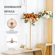 Bloemenstandaard - Tafellamp look - Set van 4 - 20x20x90cm - IJzeren Plantenstandaard - Bijzettafels - Plantenstandaard