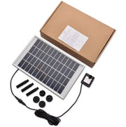 Zonnepaneel voor vijverpomp - Zonne-energie - Voor vijverfontein & tuin - 5W - 4 verschillende mondstukken - Max. 60 cm Hoogte, 250 l/u