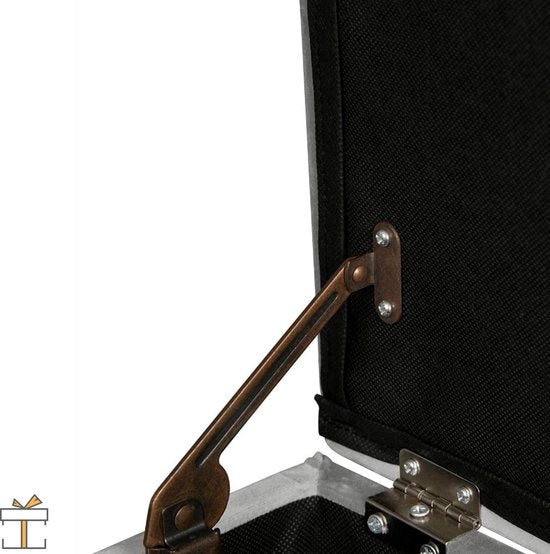 Bolt Edge Poef met Opbergruimte - Grijs - Zitkist - Voetenbank - Hocker - Praktisch & Luxe