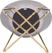 Happyment Bezoekersstoel Leri - Eetkamerstoel - Lichtgrijs Velvet - Metalen poten - Set van 1 - Zithoogte 44 cm - Deluxe