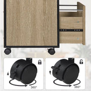 Bolt Edge Luxe Archiefkast - Op Wielen - Dossierkast van Hout - Bureaukast en Ladeblok - Lichtbruin - 40x40x60cm