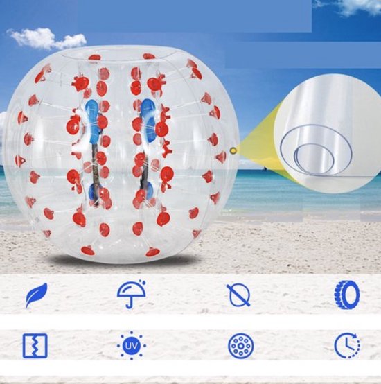 Happyment Bumperball - Opblaasbal - Bumpervoetbal - Plezier - Voor Kinderen - Buitenspelen - Rood