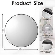 Ronde spiegel - Wandspiegel - 60x60 - Zwart - Metalen Frame - Voor Badkamer, Slaapkamer en Entree - Wanddecoratie - Woonaccessoires