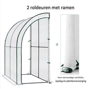 Foliekas - 200x210x100 cm Koud Frame Tuinkas - Met PE Zeildoek & Roldeuren - Tomatenkas voor Tuinbescherming & Buitengebruik - Groen