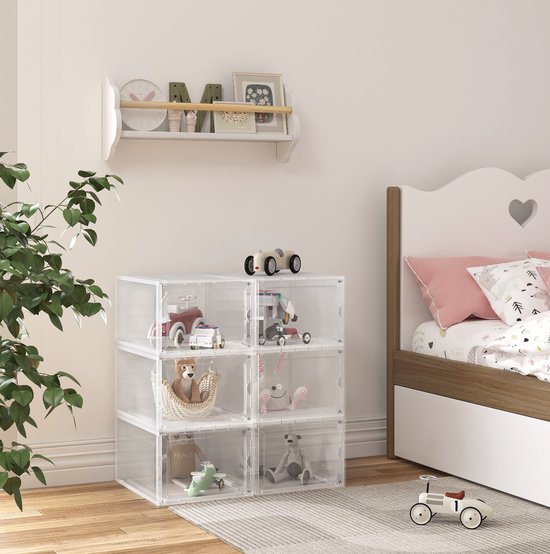 Happyment Schoenenbox deluxe - Transparant - 6 stuks - Sneakerbox - Schoenendoos - Opbergsysteem - Opbergbox
