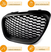 Voorbumper - Voor Seat Leon MK2 1P 2006-2009 - Auto accessoires - Mesh grille - Hittebestendig - Mat Zwart