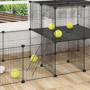 Dierenren - Extra Hoog - Verstelbaar - Knaagdierenren - Konijnen/Kippenren - Zwart