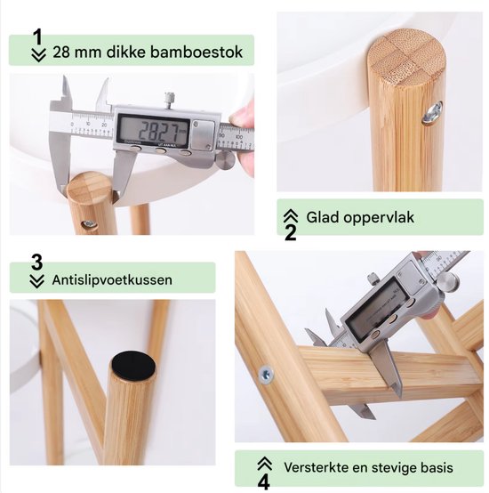 Moderne plantenstandaard - Plantentafel voor binnen - Ronde Houders met 5 lagen - Plantrek voor bloempotten - Bamboe