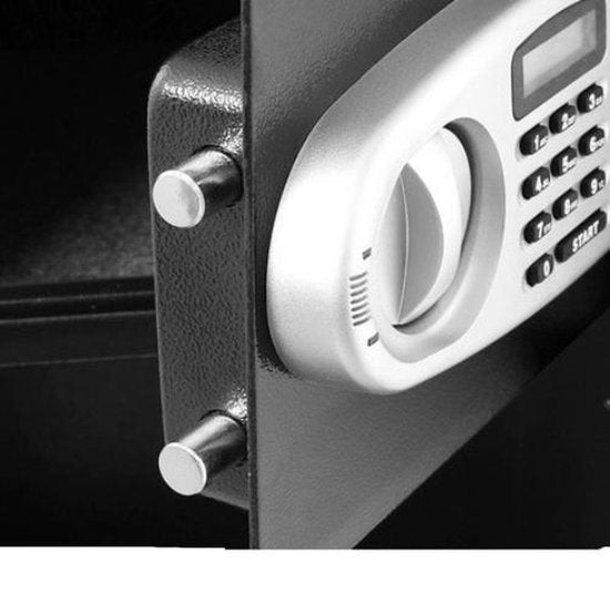Happyment Dubbele Elektrische Kluis - 2 in 1 Kluis - Ruimtelijk - Gescheiden Ruimten - Sleutelkluis - Elektrisch Cijferslot - Kluis Brandwerend - Waterdicht - Zwart - 25 KG