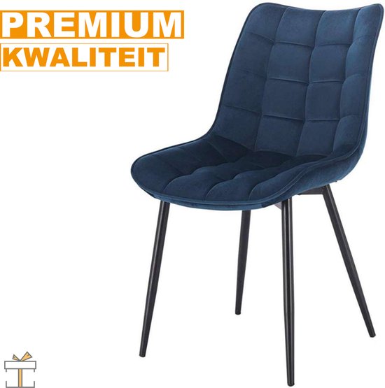 Eetkamerstoelen - Velvet Blauw - Kuipstoel stijl - Set van 2, 4 of 6