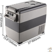 Happyment Koelbox deluxe 55L - Vriezer en koelkast -Elektrisch - Camping - Auto, vrachtwagen - DC 12V/24V - AC 100V/240V - Koelt en verwarmt