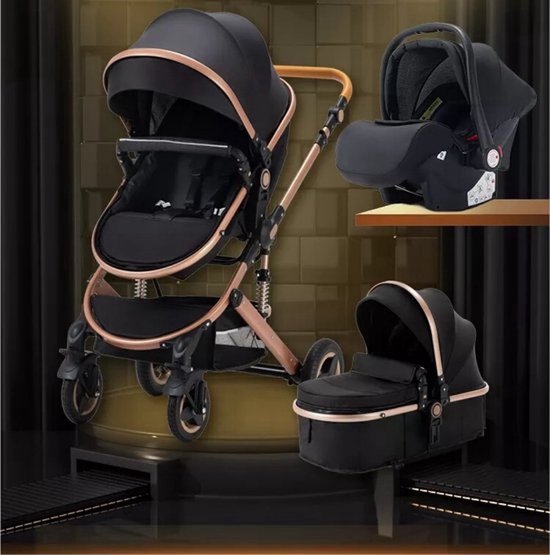 Kinderwagen 3-in-1 - Buggy - Wandelwagen - Grijs - Reisbuggy