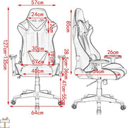 Happyment Luxe Gamestoel - Gaming stoel verstelbaar in hoogte - Chair - Ergonomische bureaustoel - Zwart/grijs
