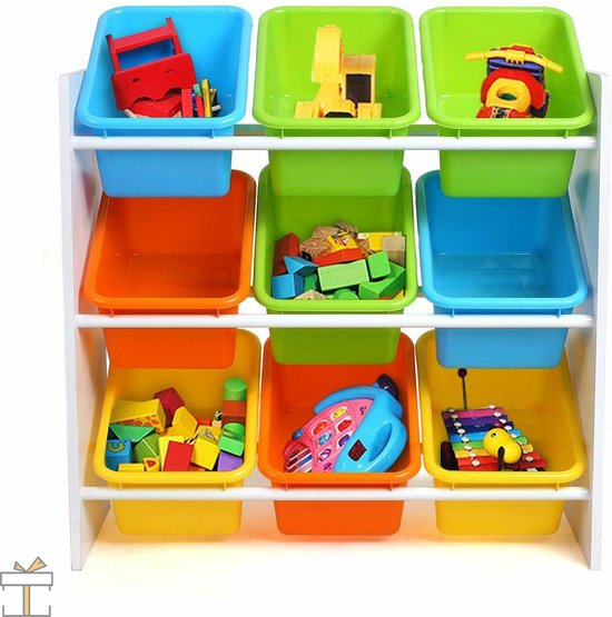 Happyment Opbergkast voor Kinderen - Speelgoedkast - Boekenrek - Boekenkast - Kinderkamer en speelkamer - Hout