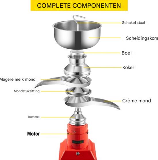 Happyment Skimming machine - Boter Maker - Melkscheidingsmachine - Centrifuge - 50L/H