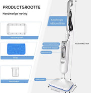 Afneembare Stoomreiniger - 1500W Stoommop - Krachtige Vloerstomer voor Tapijt - Laminaat - Hardhout - Voegen, Tegel & Marmer, 400ml